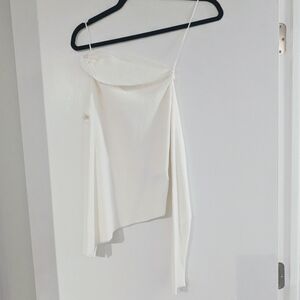 Elegant White One-Shoulder Bershka Sweater